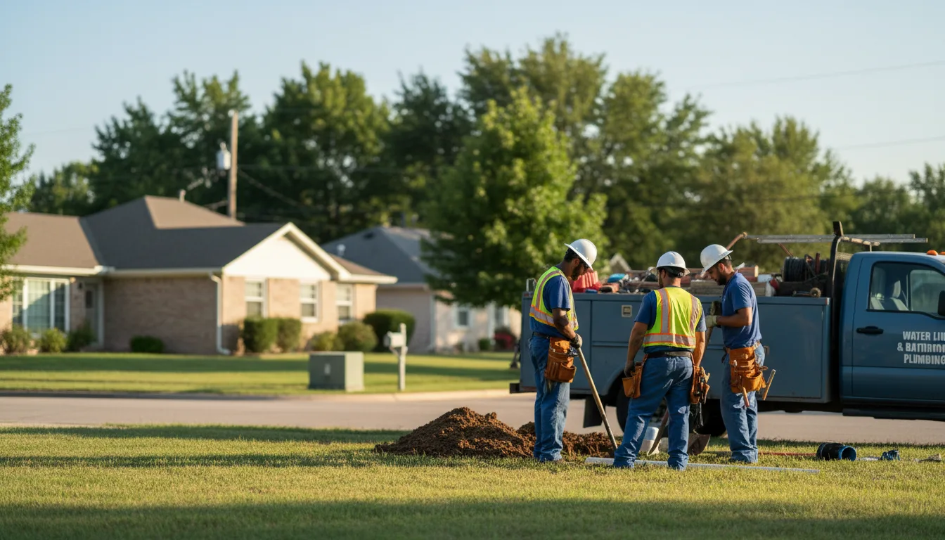 Residential water line and bathroom plumbing service in Bagdad, AZ